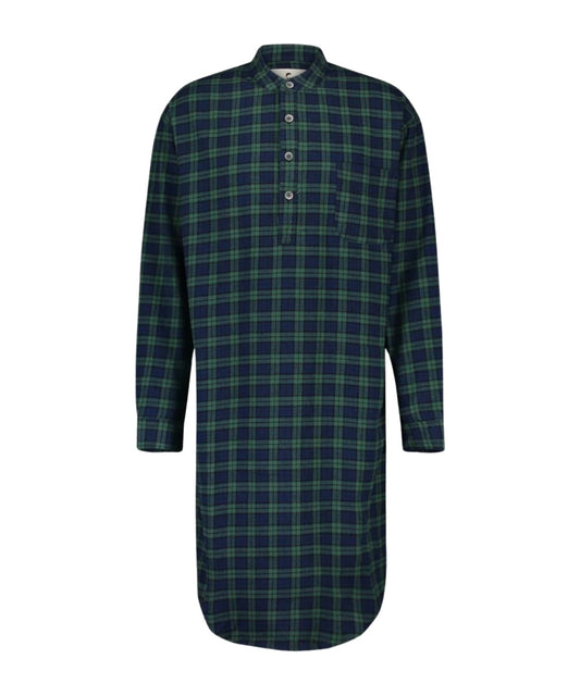 Flannel Nightshirt | Blauw/Groen kleine ruit