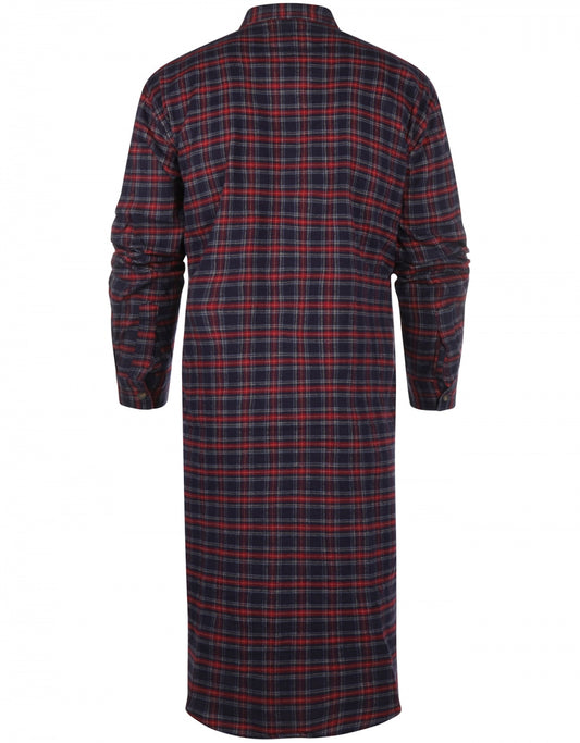 Flannel Nightshirt | Blauw/Rood kleine ruit