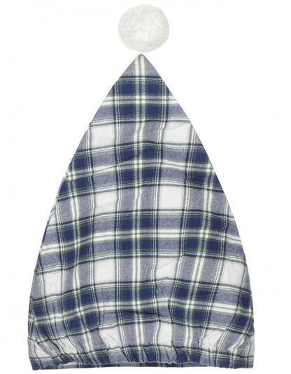 Flannel Nightcap | Wit/Blauw grote ruit
