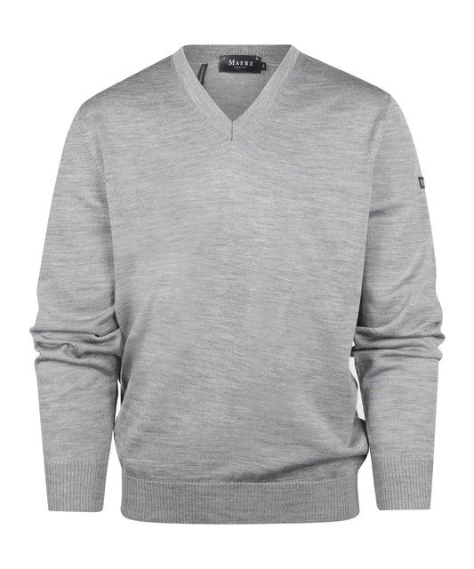 Merino wool v-neck sweater | Gray