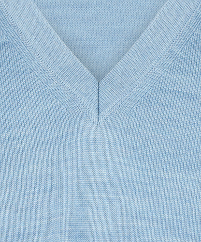 Merino wool v-neck sweater | Blue