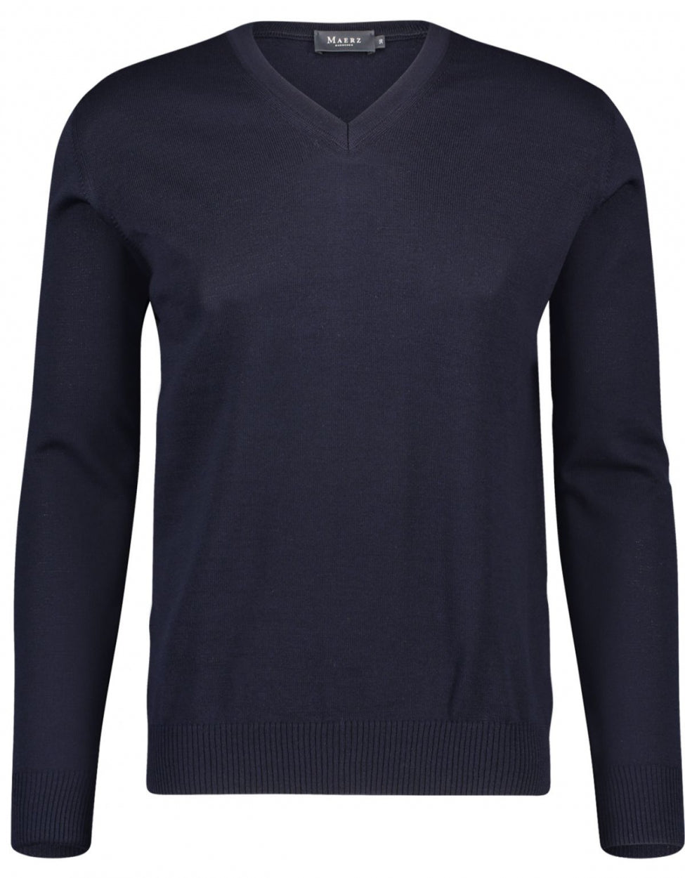 Pullover aus Merinowolle mit V-Ausschnitt | Marineblau