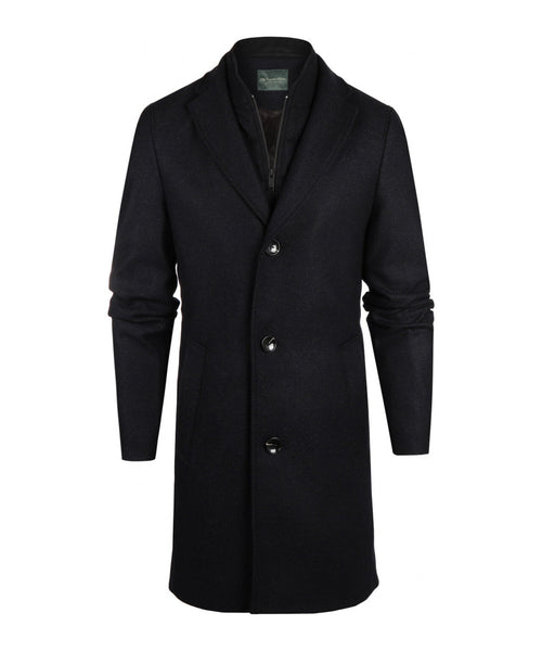 Lange jas Wolmix Hans | Blauw