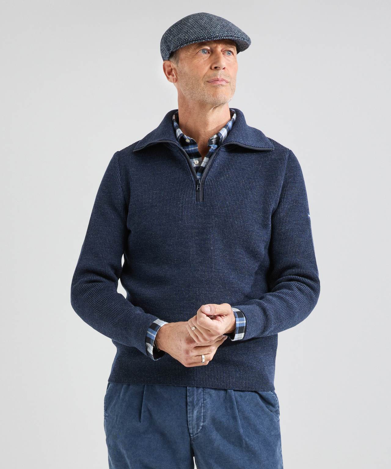 Rits Pullover Cotentin | Bleu Chine