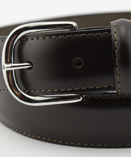Leren Riem zilveren streep | Bruin