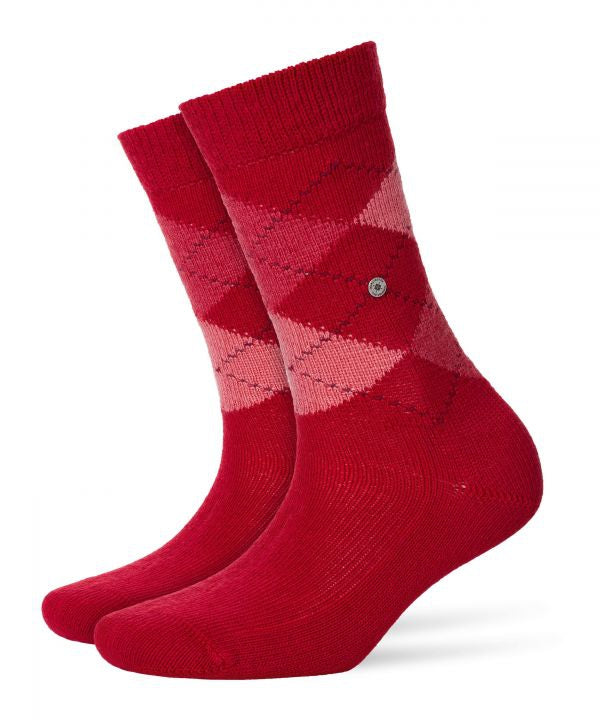 Whitby Sok | Red/Pink diamond check