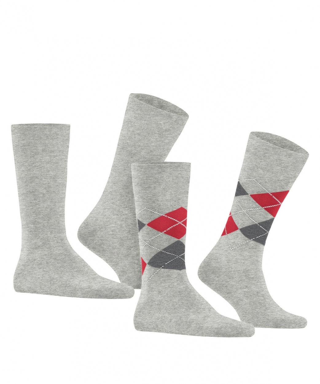 Alltagssocken mit Argyle-Muster, 2er-Pack | Grau