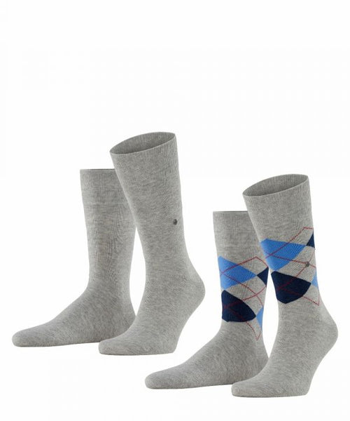 Everyday Argyle Mix 2-Pack Heren Sokken | Grijs