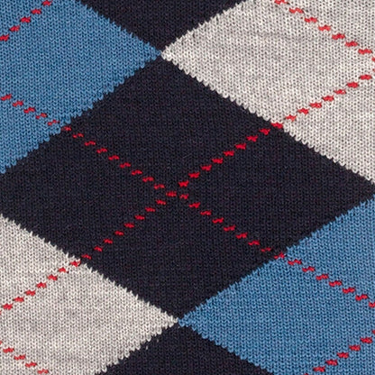 Marylebone Dames Sokken | Navy/Light Grey diamond check