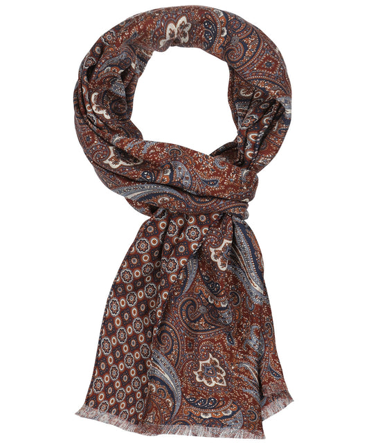 Sjaal Zijde dubbel | Bordeaux Print