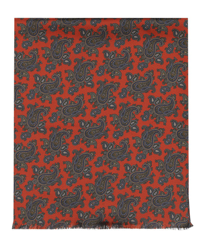 Sjaal Zijde/Wol | Rood Print