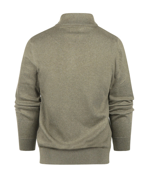 Barbour Baumwollpullover mit halbem Reißverschluss | Grün