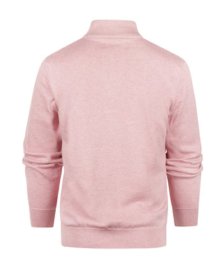 Barbour Baumwollpullover mit halbem Reißverschluss | Rosa