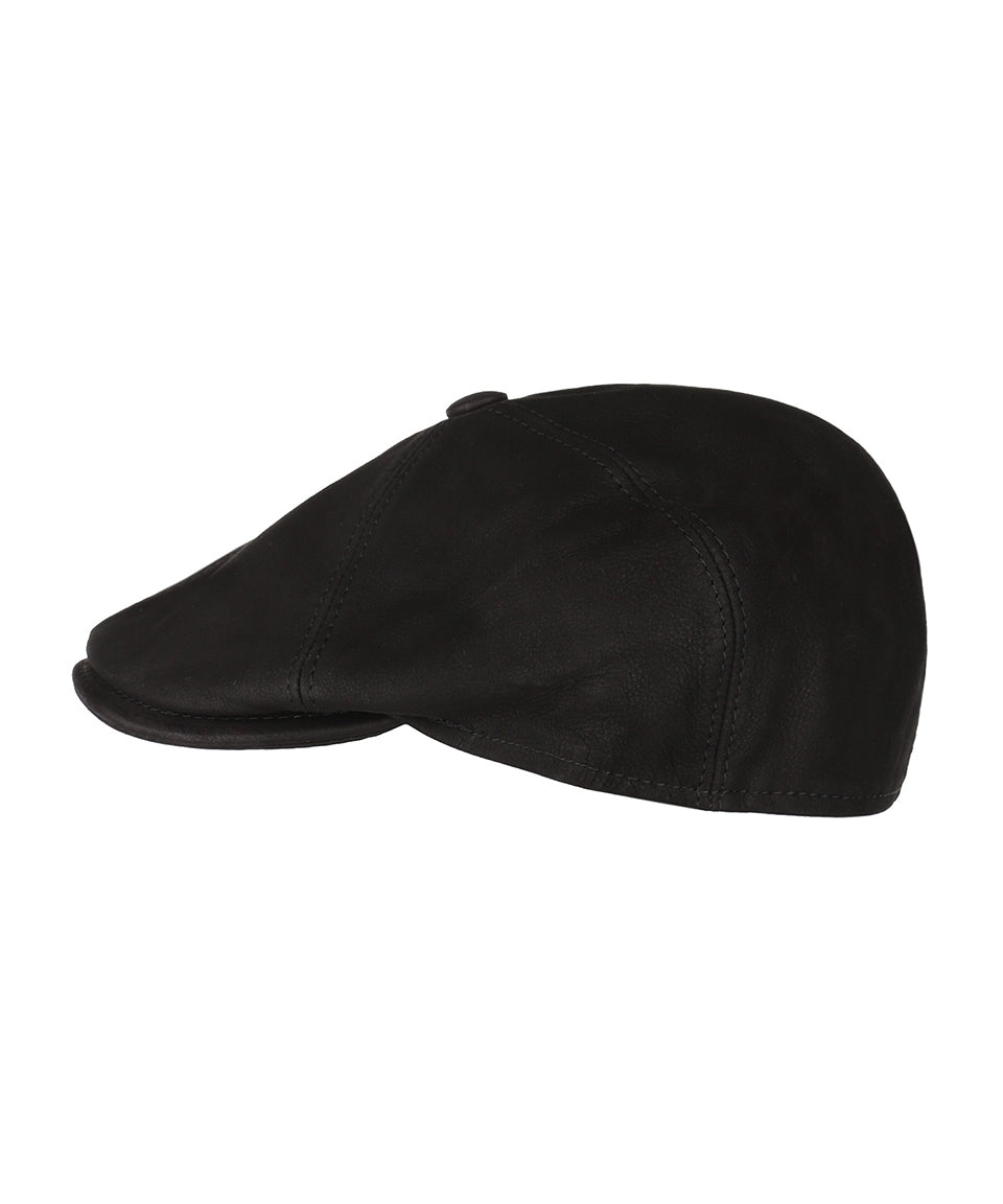 Ballon Cap Leer | Zwart