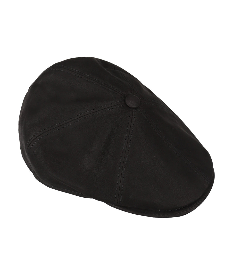 Ballon Cap Leer | Zwart
