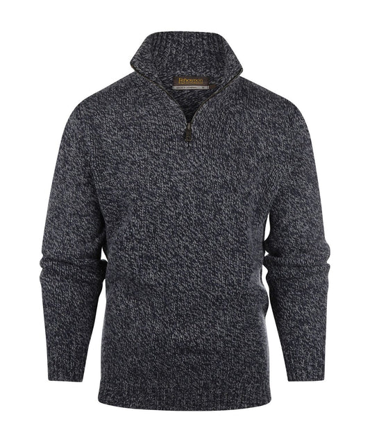 Fisherman Zip-up Sweater | Blue