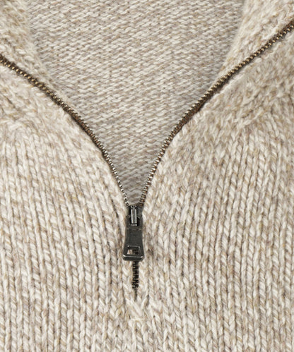 Fisherman Zip-up Sweater | Brown