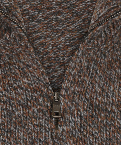Fisherman Zip-up Sweater | Brown