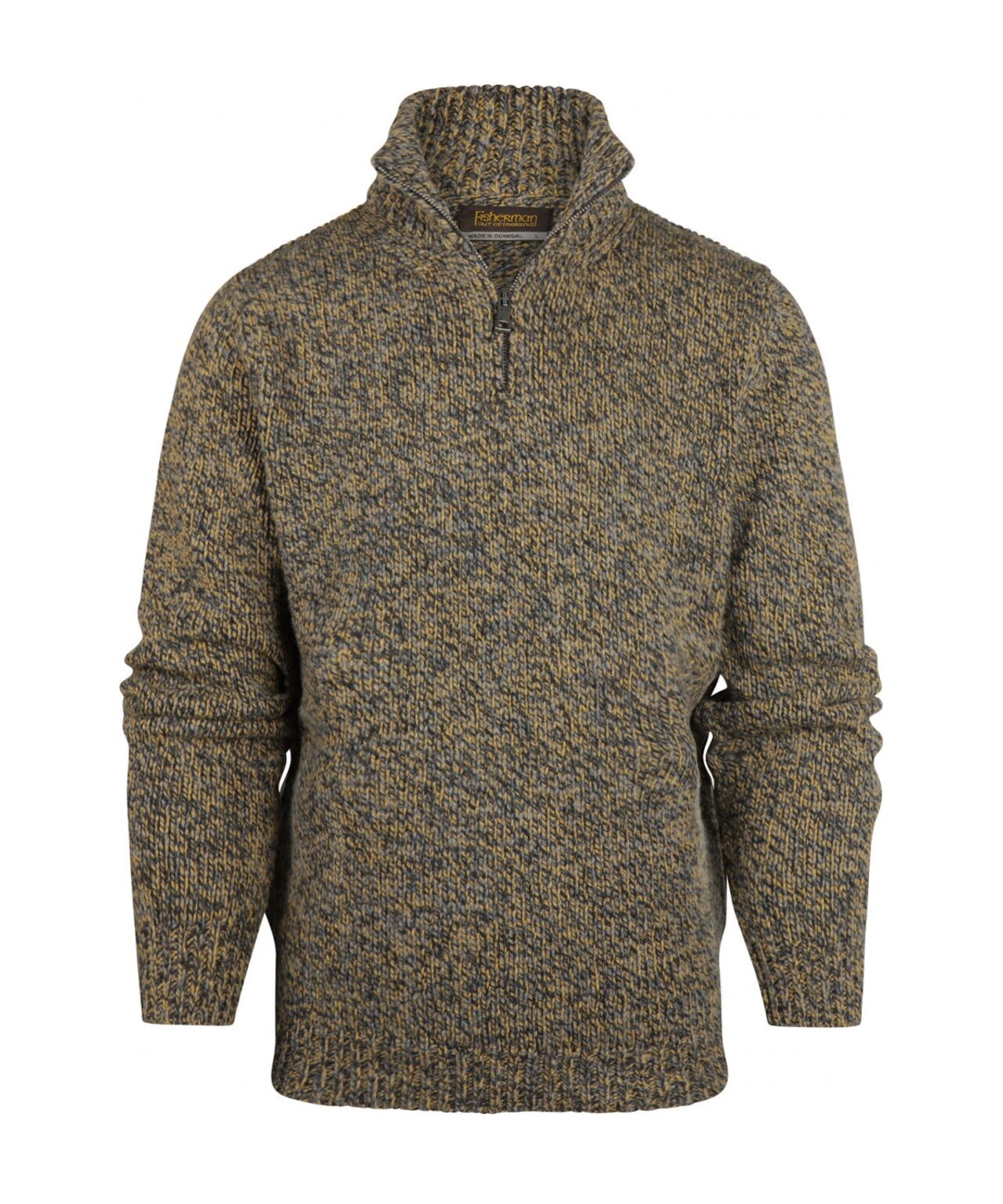 Fisherman Zip-up Sweater | Green