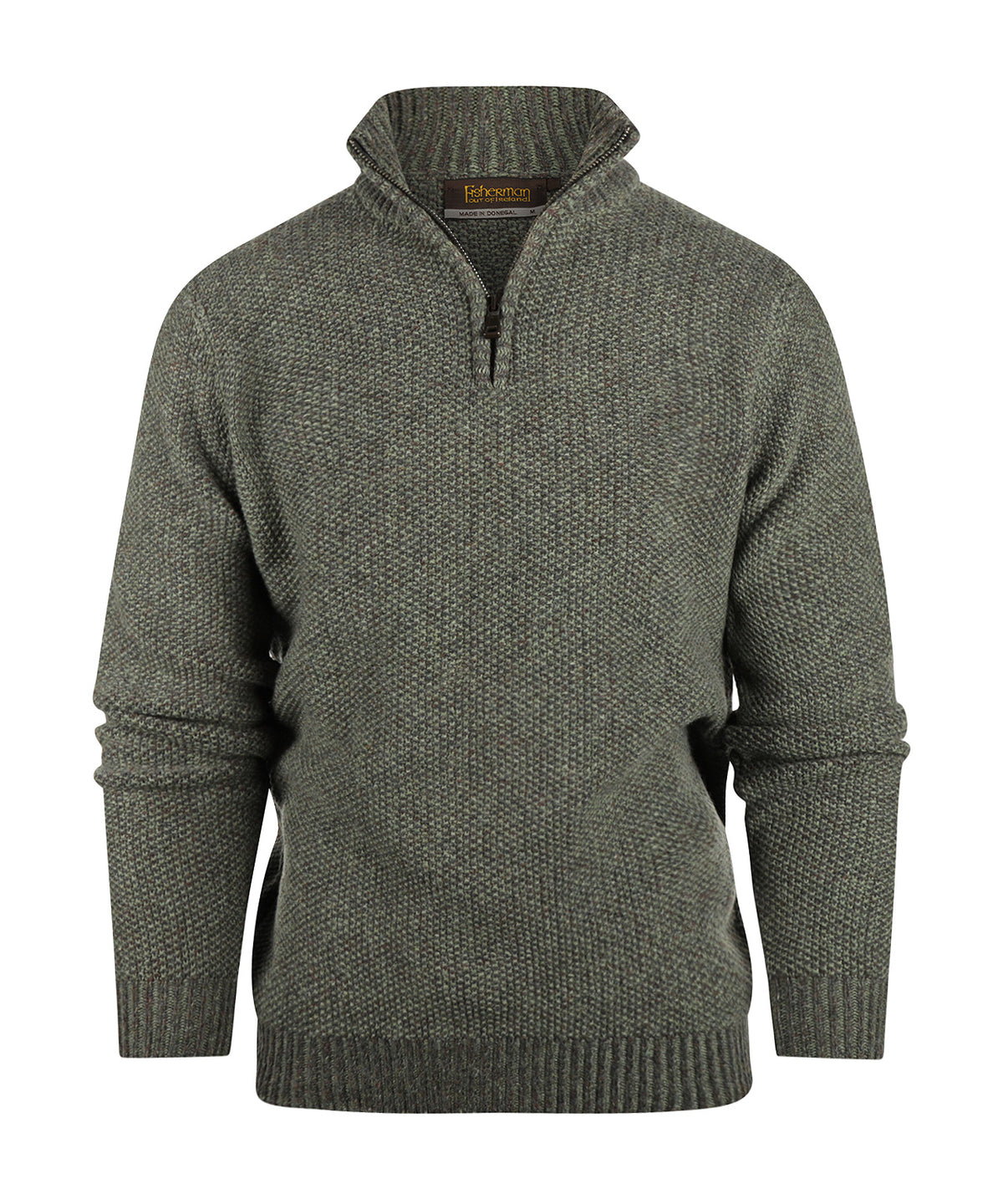Sweater with zipper | Brown