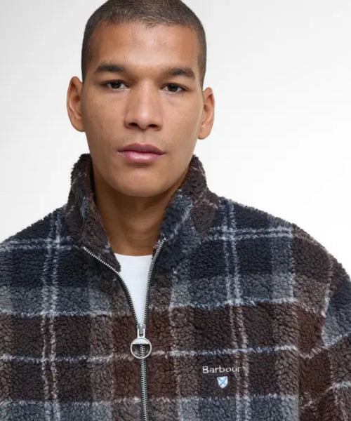 Barbour Tartan Sherpa Fleece | Nacht Blauw
