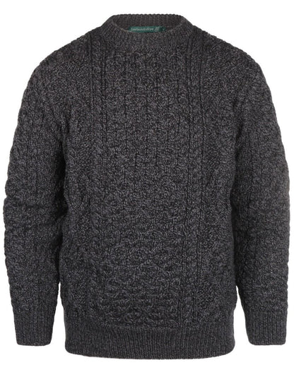 Aran-Pullover mit Rundhalsausschnitt | Anthrazitgrau