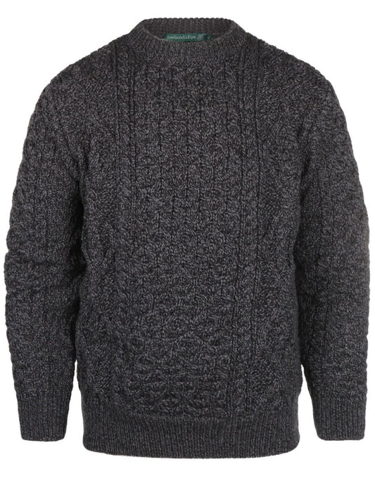 Aran-Pullover mit Rundhalsausschnitt | Anthrazitgrau