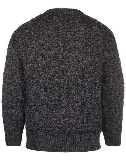 Aran-Pullover mit Rundhalsausschnitt | Anthrazitgrau