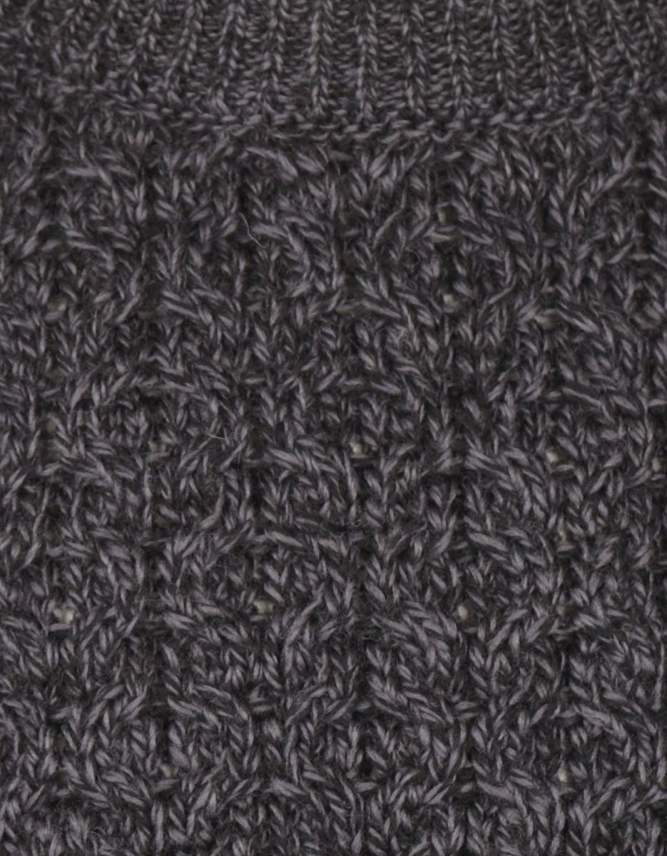 Aran-Pullover mit Rundhalsausschnitt | Anthrazitgrau