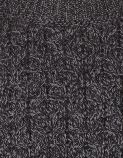 Aran-Pullover mit Rundhalsausschnitt | Anthrazitgrau
