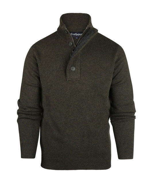 Pullover with zip and button closure | Green