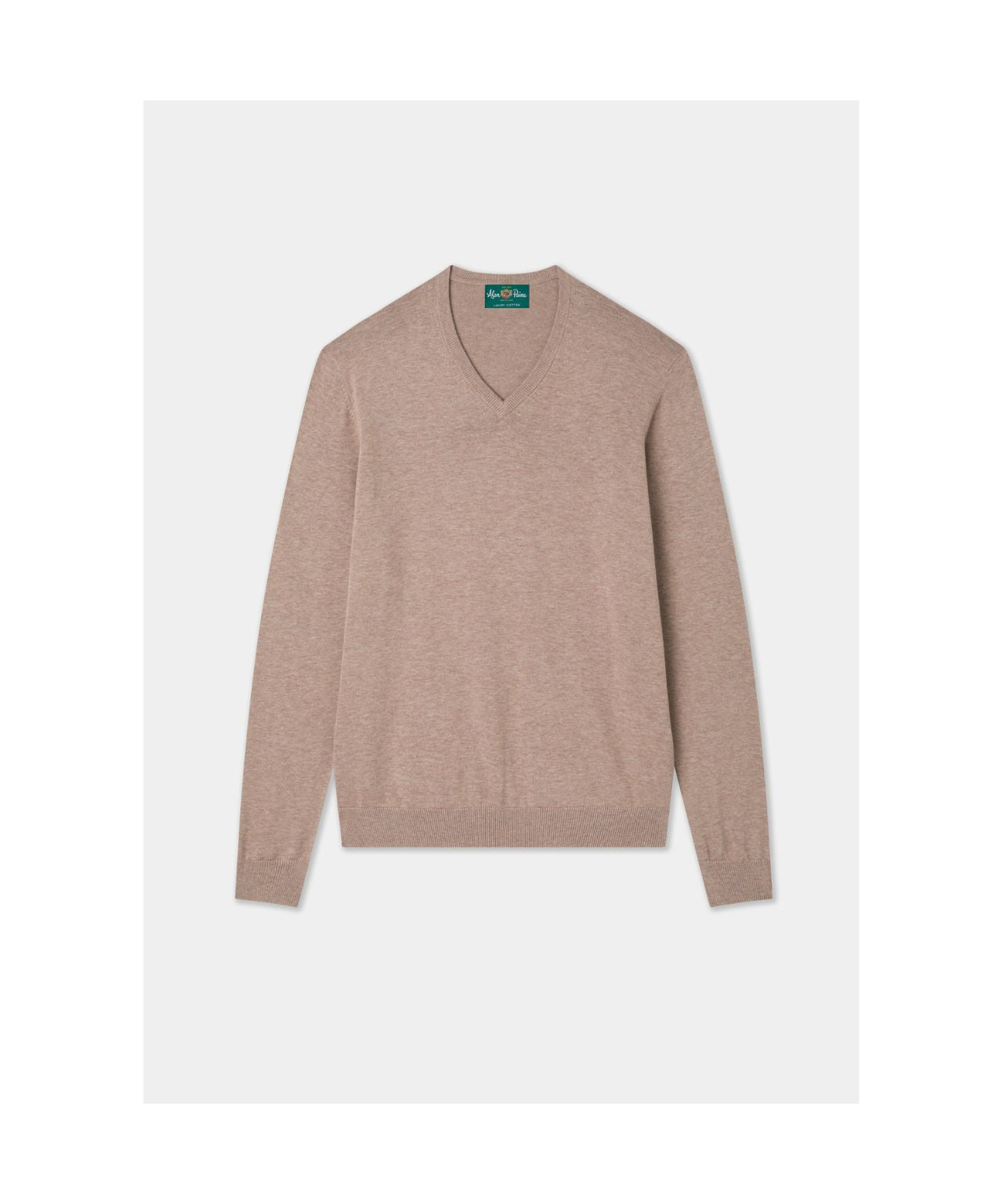 Pullover Cotton/Cashmere v-neck | Brown