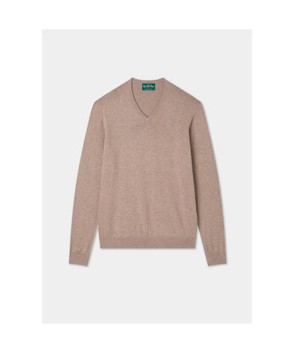 Pullover Cotton/Cashmere v-neck | Brown