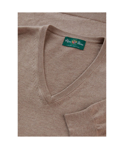 Pullover Cotton/Cashmere v-neck | Brown
