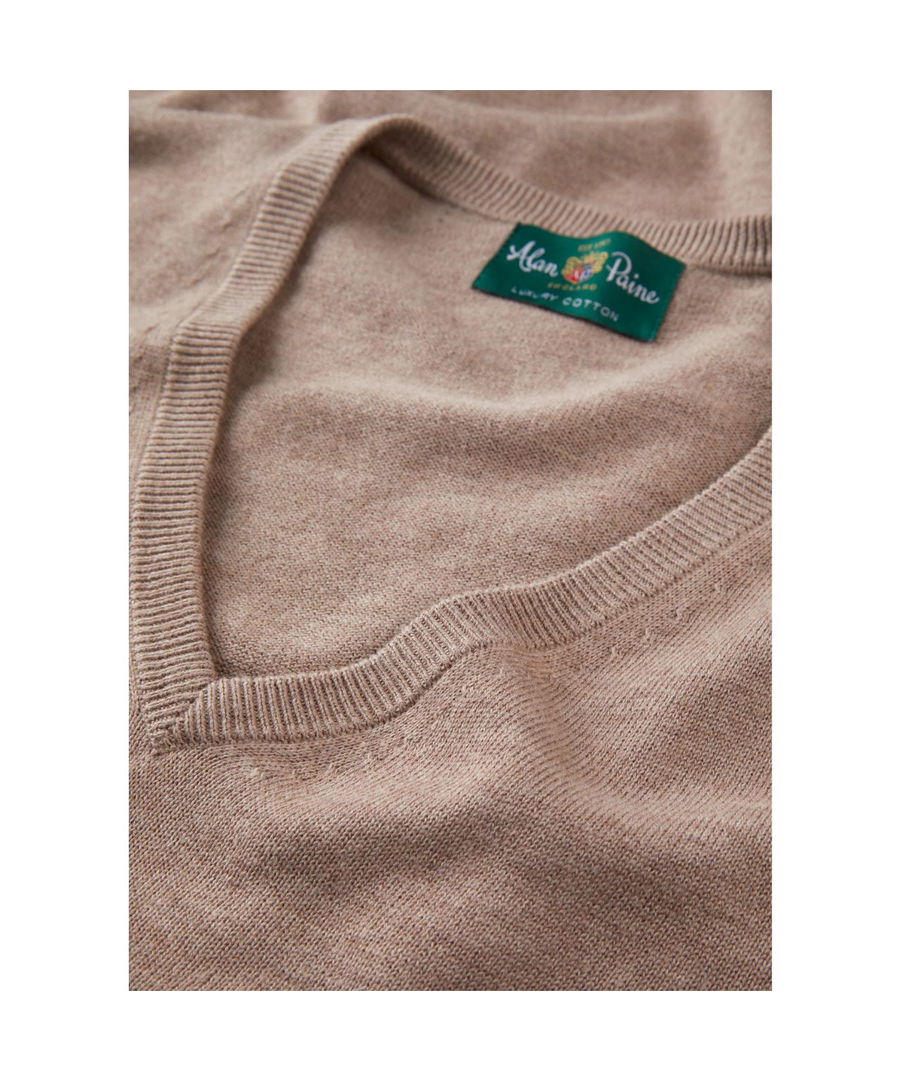 Pullover Cotton/Cashmere v-neck | Brown