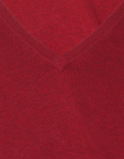 Pullover Cotton/Cashmere v-neck | Red