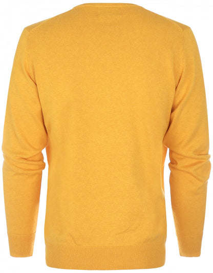 Sweater Cotton/Cashmere v-neck | Yellow