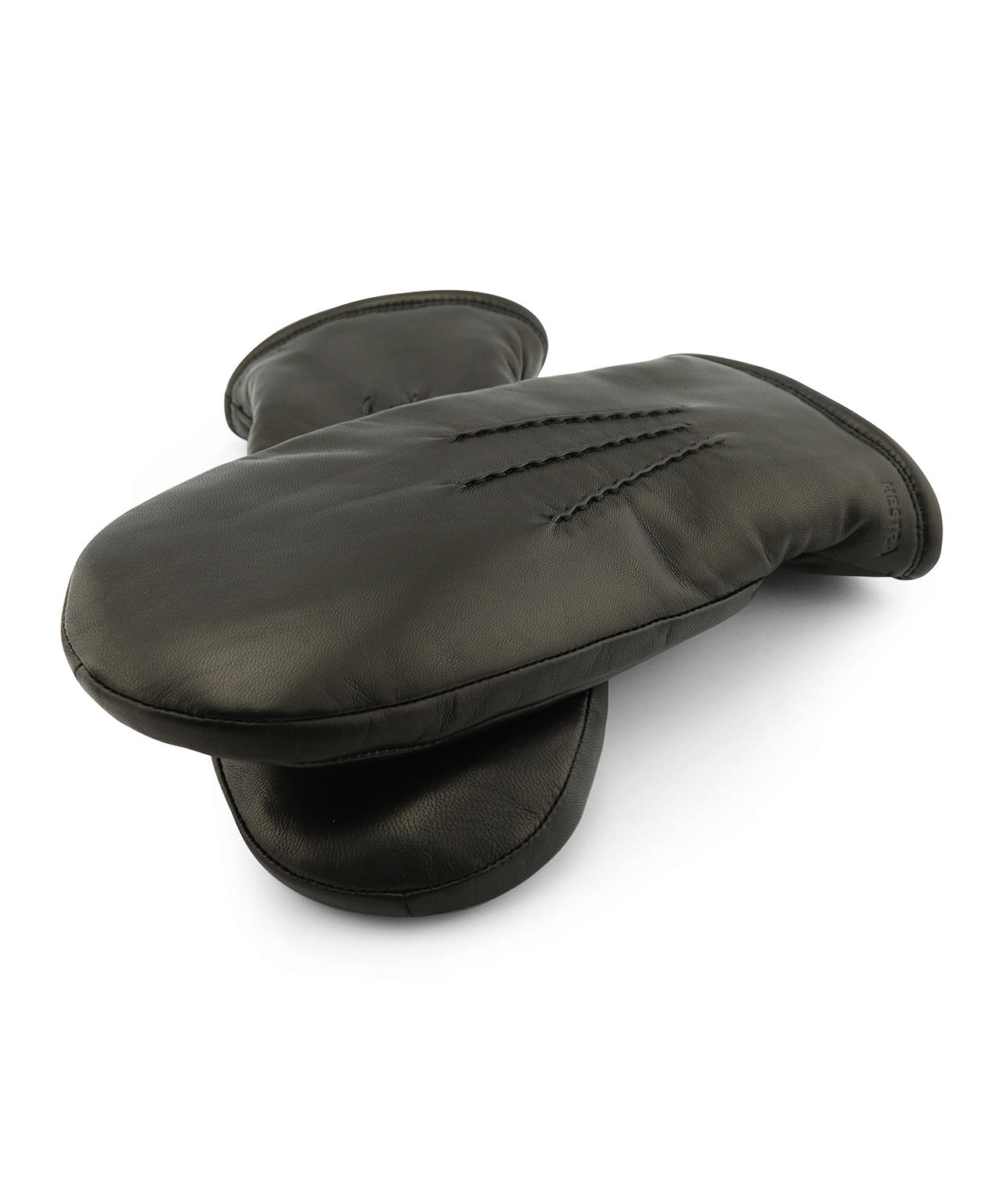 Leather mittens | Black