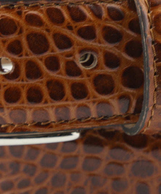 Belt Croco print | Brown