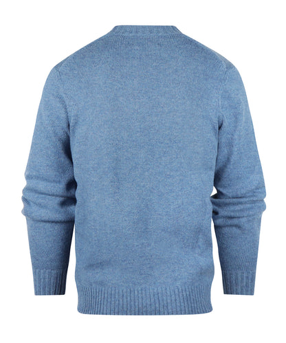 Alan Paine Shetland Pullover mit Rundhalsausschnitt | Blau