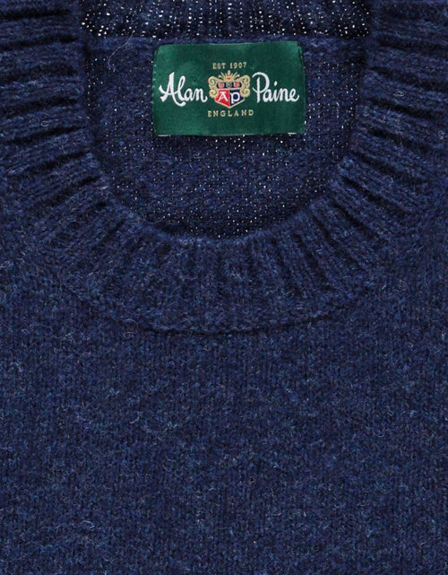 Alan Paine Shetland Pullover Ronde Hals | Denim Blauw