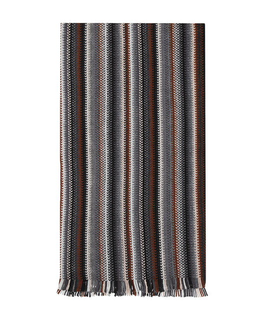 Scarf wool knitted 180x26 | Gray