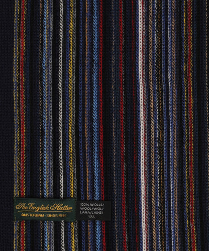Scarf wool knitted 180x26 | Blue