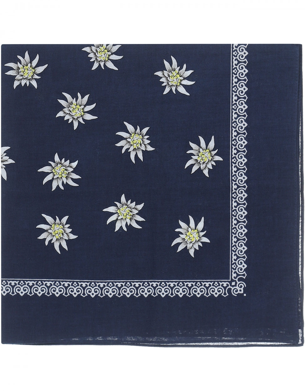 Bauerntaschentuch | Großes Blumenmuster, Marineblau