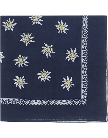 Bauerntaschentuch | Großes Blumenmuster, Marineblau