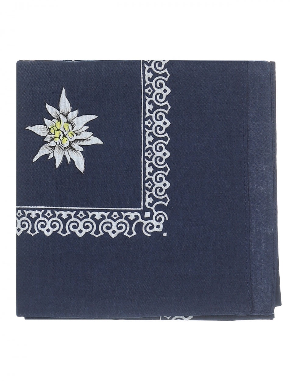 Bauerntaschentuch | Großes Blumenmuster, Marineblau