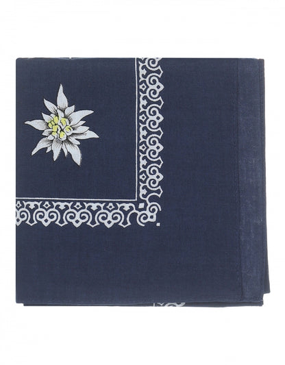 Bauerntaschentuch | Großes Blumenmuster, Marineblau