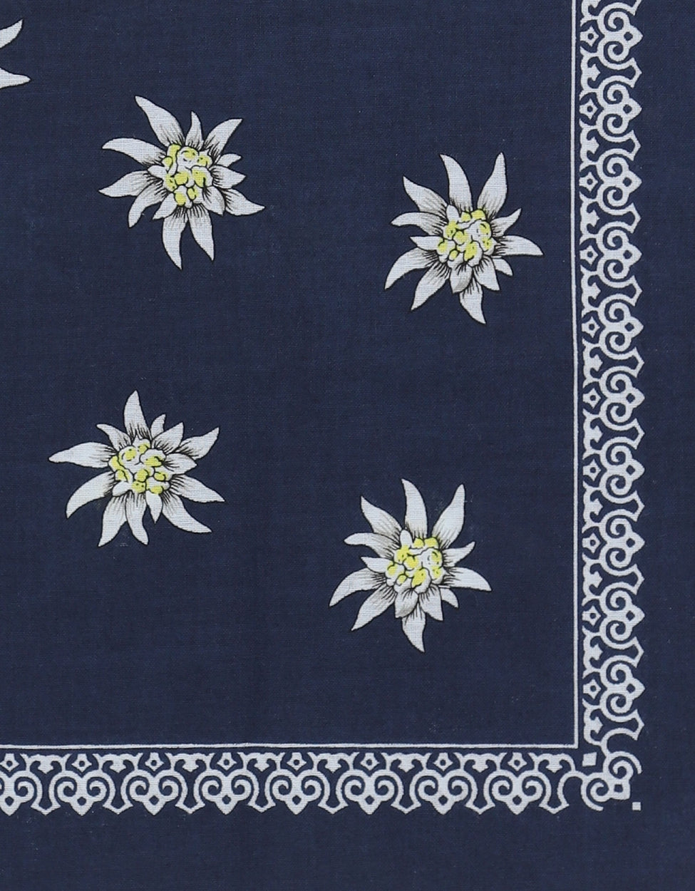 Bauerntaschentuch | Großes Blumenmuster, Marineblau