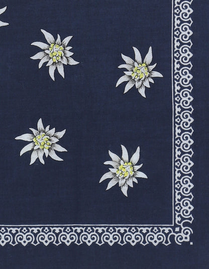 Bauerntaschentuch | Großes Blumenmuster, Marineblau