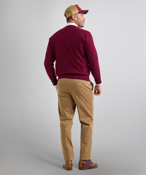 Pullover Lamswol ronde hals | Bordeaux